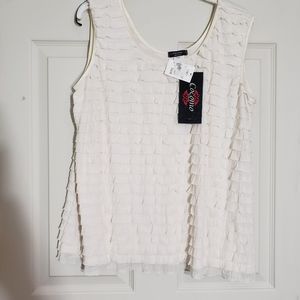 Cocomo Woman white shimmy ruffle top